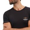 Aeronautica Militare t-shirt męski koszulka czarny okrągły crew-neck